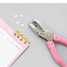 Aimall Circle/Heart/Star Shaped Metal Hole Punch Pliers Soft Grip Paper Hand Puncher AU - 粉色 - 查看 9
