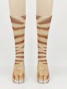 1 Pair Animal Paw Print Socks - Creative 3D Animal Socks, Funny Gift Suitable For Adults, Men, Women And Teens - Multicolor - View 5