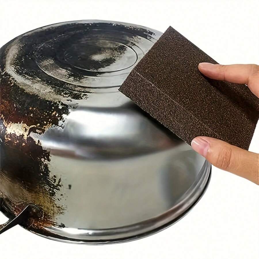 10/5/1pcs Heavy Duty Carbide Sponge - Rust Removal Polishing Brush, Multi-Purpose Cleaning Scrubber, Suitable For Kitchen Cookware, Stove, Dishwasher - Durable Non-Abrasive Scrub Pad With Open-Pore Structure - Dark Red - View 1