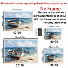 Tranh canvas trừu tượng sống động phong cảnh biển và thuyền bè. Rất thích hợp để trang trí tường trong phòng khách, phòng ngủ, hành lang, phòng ăn và hành lang văn phòng. Trang trí nhà cửa và nghệ thuật treo tường! Trang trí nội thất. Thẩm mỹ trang trí phòng, khung tùy chọn - 1 cái - Xem 3