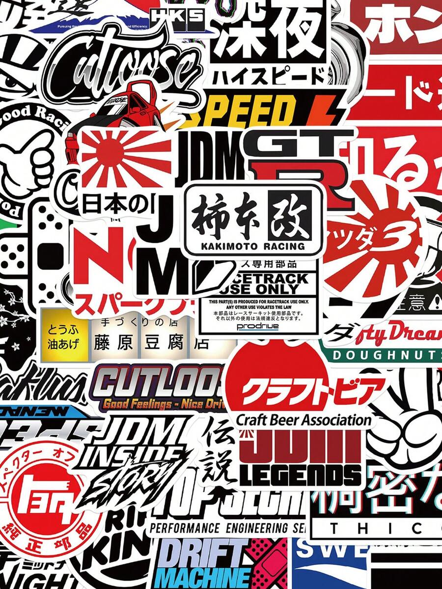 50 buc autocolante japoneze cu graffiti pentru parcare, autocolante decorative, autocolante retro, autocolante din vinil impermeabile, potrivite pentru sticle de apă, laptopuri, telefoane, skateboard-uri, biciclete, bagaje, chitare etc. - C - Vizualizare 1