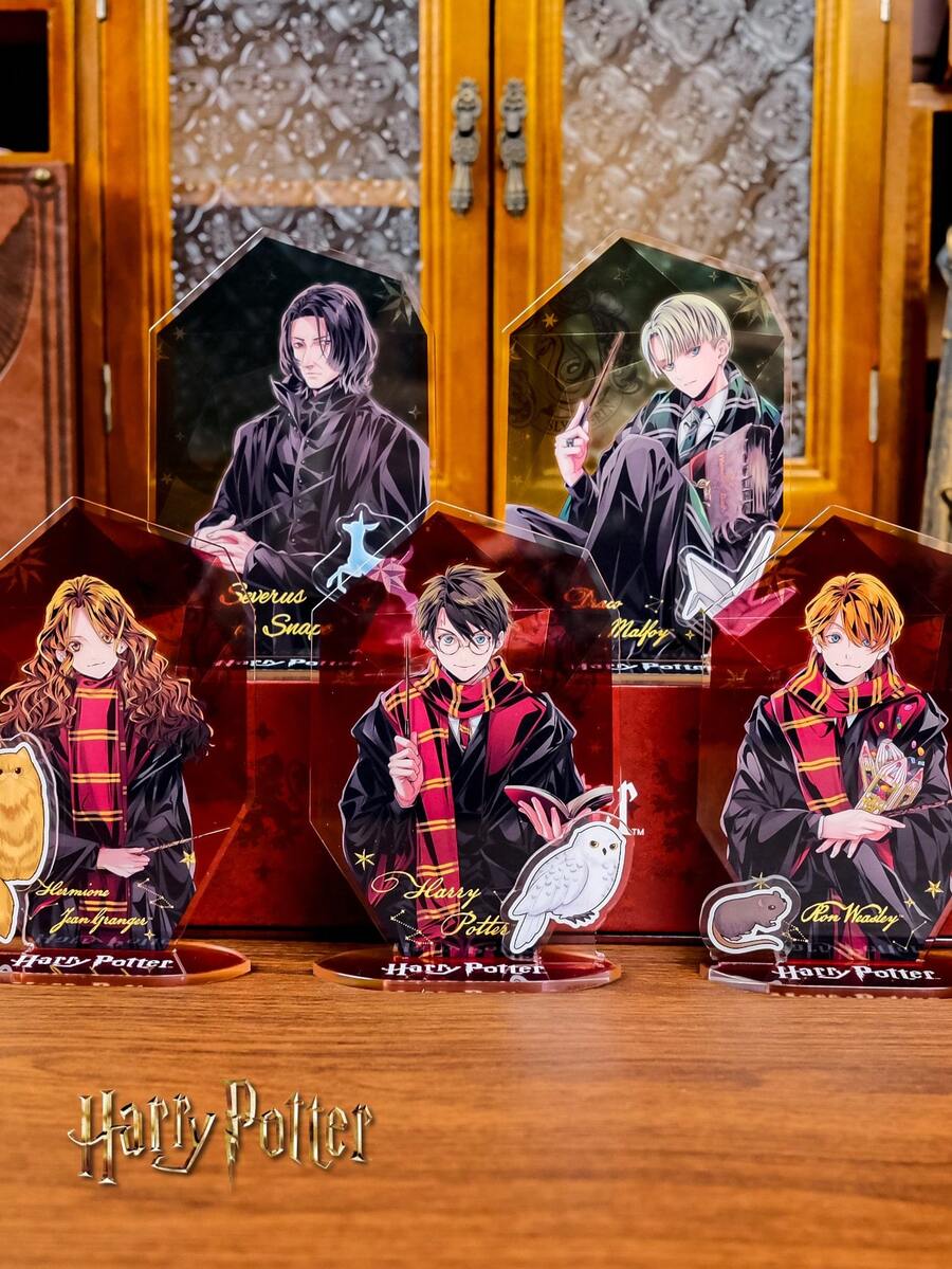 Harry Potter 哈利波特亚克力装饰摆件盲盒，哈利、赫敏、斯内普、罗恩、马尔福人物桌面装饰牌，亚克力桌面摆件，时尚配饰，青少年成人家居装饰，送给朋友、家人、老师、同学的趣味礼物，霍格沃茨周边礼物，粉丝纪念装饰礼物[官方授权] - 彩色 - 查看 1