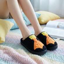 1 Pair New Funny Duck Foot Plush Slippers, Creative 3D Embroidered Pattern Warm Comfortable Thick Fluffy Indoor Shoes, Slip-On Home Slippers For Men And Women, Best Gift For Friends Insulation, Galentines, Puppy, Carnival, Shoe, Spring Summer Picks, Brides Maid Gifts, Room, Bedroom Decor, Bedroom Decor, Beach, Travel, For Men, For Women, Vacation,Women's Day,Travel Essentials,Wedding Favours,Y2k,Bedroom,Car Accessories Women,Kitchen Decor,Cute Stuff - Black - View 14