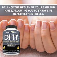 DHT Advanced Hair Care Formula - Hair Growth Support Supplement With Biotin - Suitable For Men And Women | Non-GMO, Gluten-Free Supplement - 60 Capsules - 1瓶 - 查看 4