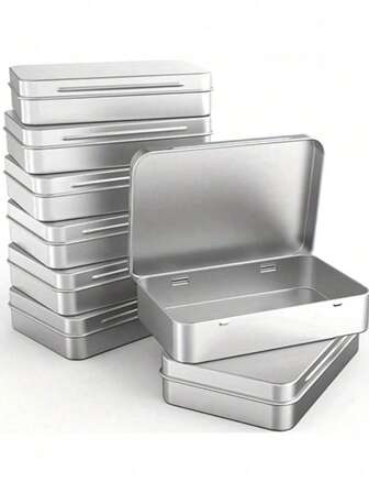 1/3/10 tragbare Flip-Metallaufbewahrungsbox, Schreibtisch-Sortierbox, Reiseaufbewahrung Kleiner Behälter, Mehrzweck Mini-Aufbewahrungsbox, mit festem Scharnier-Deckel, geeignet zur Aufbewahrung und Sortierung von Miniaturbildern, Ringen, Halsketten, Armbändern, Münzen, Nägeln, Perlen, Ohrringen und Schmuckherstellung, als Geschenk für Freunde, Klassenkameraden, Mütter, Schwestern usw.