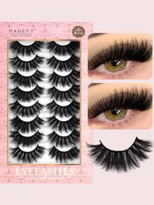 MAANGE 3 Pairs/8 Pairs/20 Pairs Mixed Pack Natural Look Volumized False Eyelashes, End Eye Elongated Faux Mink Lashes, Suitable For Parties, Gift For Women & Girls