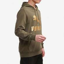 Puma 金標大logo連帽訓練休閒衛衣針織運動套頭衫 - 橄欖綠 - 查看 10