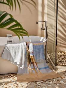 Un asciugamano da spiaggia personalizzato con stampa del nome e foto personalizzabili. Adatto per spiaggia, piscina, viaggio, campeggio e yoga. Questo asciugamano da spiaggia multifunzionale è una scelta ideale per le attività all'aperto in spiaggia e i viaggi, offrendoti grande comfort quando ti rilassi, ti prendi il sole e ti riposi - Multicolore - Visualizzare 4