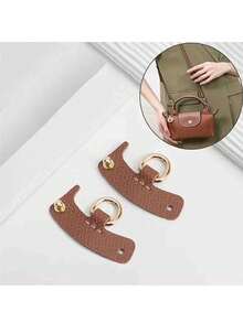 2pcs PU Leather Crossbody Shoulder Bag Strap Buckles, Adjustable No-Punch DIY Purse Making Essential Accessories, Lace-Up Type, Purse Strap, DIY Wallet Making - Multicolor - View 2