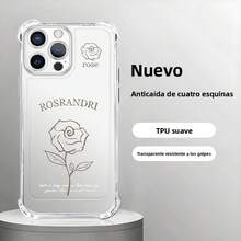 Una funda transparente resistente a caídas con diseño de letras en forma de ramas de rosa, ideal para los modelos de la serie  Galaxy S20 S21 S22 S23 S24 S25 A03-A73, Honor 400 400PRO 400LTE X5B 90 X9B, MOTO EG14-G84, OPPO A17-A97 REALMEN C20-C75,  17 17 Air 16 15 14 13 Plus 12 11 16E X XS Max XR Plus Pro ProMax, así como para los teléfonos Vivo Y02S-Y36 y V50.La serie  PURA70ULTRA 70PRO 70PROPLUS con funda protectora flexible y creativa es la opción ideal para regalar en Día de San Valentín. - transparente - Ver 1