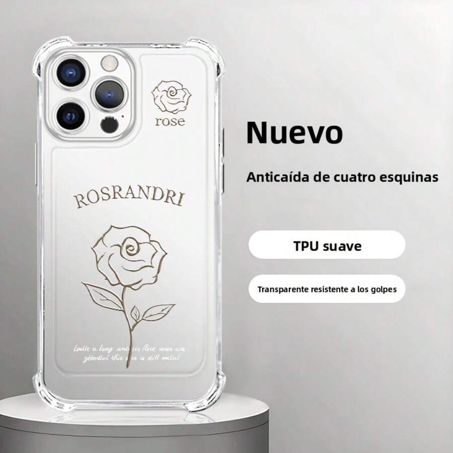 Una funda transparente resistente a caídas con diseño de letras en forma de ramas de rosa, ideal para los modelos de la serie Galaxy S20 S21 S22 S23 S24 S25 A03-A73, Honor 400 400PRO 400LTE X5B 90 X9B, MOTO EG14-G84, OPPO A17-A97 REALMEN C20-C75, 17 17 Air 16 15 14 13 Plus 12 11 16E X XS Max XR Plus Pro ProMax, así como para los teléfonos Vivo Y02S-Y36 y V50.La serie PURA70ULTRA 70PRO 70PROPLUS con funda protectora flexible y creativa es la opción ideal para regalar en Día de San Valentín. - transparente - Ver 1