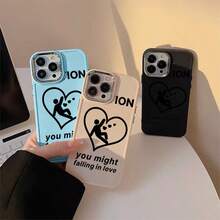 Resistente a quedas amor atenção UV impressão silicone macio plating metálico Capinha Capa Para Apple i p h o n e 11 12 13 14 15 16 17 pro max 14 15 16 PLUS 17 AIR x xr xs max anti-impacto design minimalista protetora minimalista antiarranhões que se encaixa perfeitamente cases P10980