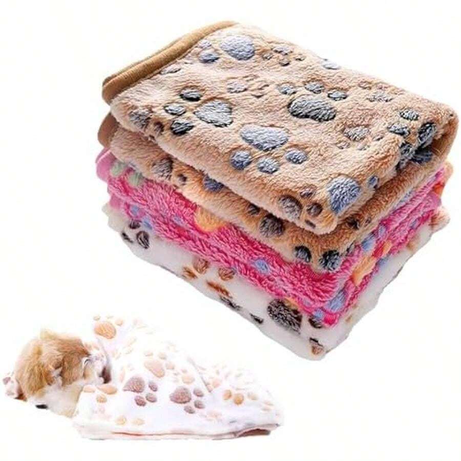 masoe 3PCS Cobijas para Perro, Mantas para Perros y Cachorros para Mascotas, Almohadillas para Perros Almohadillas para Dormir Animales Suaves y Cálidas, LavablesMedio(75x 50cm) - Garras - Ver 1