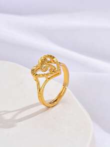 1 chiếc nhẫn sáng tạo cổ điển 26 chữ cái có thể điều chỉnh, phong cách châu Âu và Mỹ, phù hợp cho các cặp đôi - Vàng - Xem 30