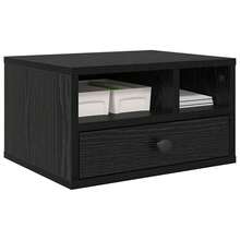 vidaXL Soporte de impresión con tiroir Chêne negro 40 x 32 x 24 cm - Negro - Ver 1