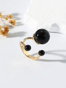 1枚时尚简约珍珠戒指，适合女性日常佩戴和作为礼物 - HJ12082(三個珍珠款) - 查看 6