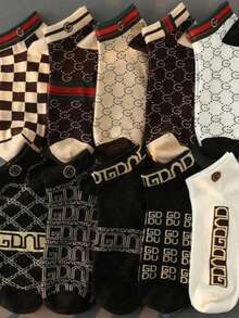 1/5 Pairs Women&Men French Style Ankle Socks, Summer Thin Breathable Ins Luxury Casual Boat Socks, Fashionable & Versatile Lightweight Summer Socks