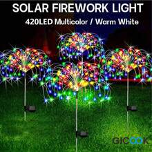 GICOOK 420LED Solar Garden Lights, 8 Lighting Modes, Give You A Beautiful Garden Decoration For Halloween/Christmas/Garden/Courtyard/Walkway/Aisle/Party Garden Decoration 300/200/60 LED Valentine's Day Gift Valentine's Day Garden Decoration Lights - Multicolor - View 1