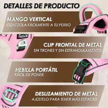 Arnés de Perros Grande Mediano Pequeño, Ajustable Anti Tirones Arnés Táctico de Entrenamiento para Perro, Reflectante Transpirable Cómodo Arnés Perro Pecho Fácil Control (XL, Rosa),37283775 - Marrón - Ver 5
