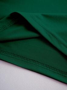 Christmas Elements Graphic Customized Long Sleeve T-Shirt|Autumn Clothes|Black Round Neck Long Sleeve Tops For Men And Women|Customizable Text Images|Graphic Tees| - Dark Green - View 7