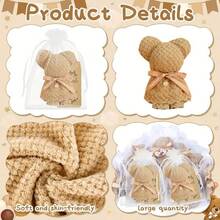15pcs Bear & Coffee Themed Towel Set, Includes Cards And Gift Bag - Baby Shower Decorations, Kids Party Favors, Baby Shower Gifts, Party Supplies, Christmas Party Gifts, Party Presents - Brown - View 4