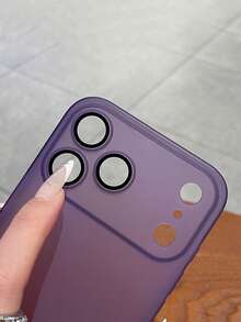 Funda de teléfono suave de silicona de color lavanda púrpura mate, amigable con la piel, con protector de lente de cámara de vidrio templado, compatible con iPhone 16/13, 17 Pro Max/17, anti-arañazos, anti-huellas dactilares, a prueba de golpes - Morado - Ver 3