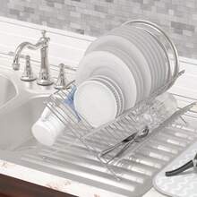 SimpleHouseware Collapsible Dish Drying Rack Chrome - cromo - Ver 3