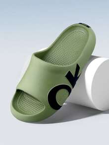 Men's EVA Letter "OK" Slippers, Indoor Bathroom Slippers, Suitable For All Seasons - Green - View 5