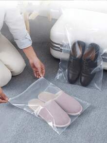 sealsuer 10pcs Portable Travel Shoe Bags, Space-Saving Dust-Proof Storage Bags, Moisture-Proof Packing Shoe Bags With Zipper, Waterproof Drawstring Pockets, Wardrobe Dust-Proof Organizer Bags, Unisex Fabric Shoe Bags For Travel - Perfect For Organizing And Protecting Travel, Cruise, Vacation Travel Organizer Drawstring Shoes Pouch Shoes Cover For Men For Women Packing Cubes Travel Essential Cruise Essentials Holiday Essential - Clear - View 4