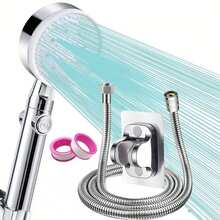 Silver Five Speed Water Stop Button, Pressure Boosting Handheld Shower Button Switch, Nozzle, Shower One Key Water Stop Nozzle - Multicolor - View 1