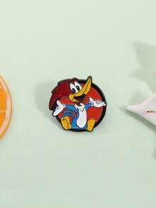 1pc Classic Woodpecker Enamel Badge Retro Cartoon Fun Animal Backpack Jacket Brooch Clothes Backpack Jewelry Gift For Friends - Multicolor - View 6