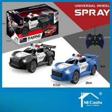 1:20 Coche de policía a escala con control remoto, luces, cinco canales, plástico negro y azul para jugar al aire libre,juguete de coche de policía,juguete coche de policía,juguetes de coche de policía para niños 3-5 - color aleatorio - Ver 8