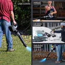 Cordless Leaf Blower, 680 CFM, 21V Electric Cordless Leaf Blower, Equipped With 4.0Ah Battery And Charger, 3-Speed Modes, 270° Adjustable Handle, Suitable For Lawn Care - Xám - Xem 4