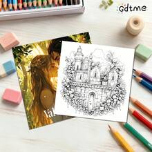 浪漫写实涂色书，温馨可爱，放松身心，适合成人，返校礼物，文具，情侣礼物，复活节礼物，7.9 x 7.9 英寸 - 彩色 - 查看 6