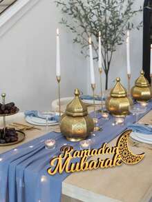 1 buc. Decor acrilic cu stea și lună, potrivit pentru sărbătoarea Eid-ului, precum și pentru sufragerie, bucătărie, decorarea dormitorului, cadou de Ramadan și Eid - excelent pentru decorarea mesei, decorarea casei și articolele pentru petreceri