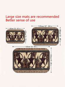 Unique Wood Grain & Star Pattern Kitchen Mat - Washable Nylon, Suitable For Bedroom And Living Room - Multicolor - View 9