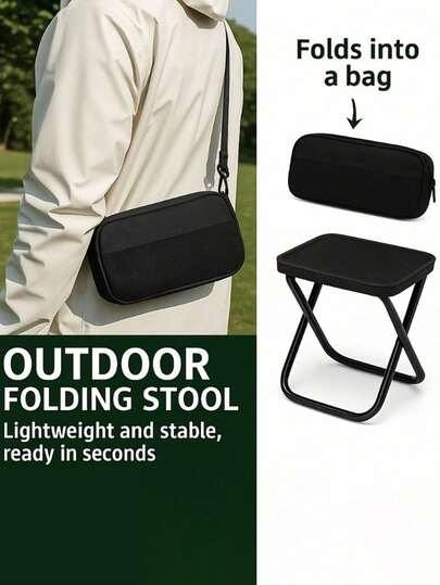 1pc 120kg Capacity Foldable Camping Chair - Portable Compact Outdoor Chair, Lightweight Durable Frame, Easy Setup And Folding, Weather-Resistant Fabric, Suitable For Camping, Beach, Fishing, Gardening And Travel - Perfect For Vacation And Outdoor Adventure, Camping Furniture, Beach Chair, Space-Saving Furniture, Fishing Gear, Space-Saving Design, Reinforced Stitching, Folding Stool, Folding Chair, Portable Folding Chair