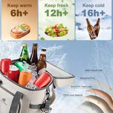 Odoland - Mochila enfriadora 30 latas aada a prueba de fugas para mujeres y hombres enfriador de almuerzo de playa impermeable beige gris - beige-gris - Ver 2