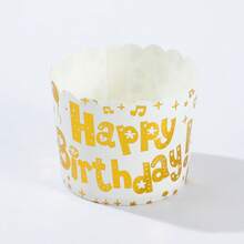 LIFETALK 50 piezas Moldes para magdalenas/cupcakes de tamaño mediano con resistencia al calor y diseño de lámina de oro, forros para hornear magdalenas/cupcakes con patrón de lámina de oro - Multicolor - Ver 9