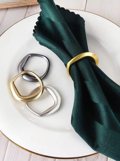 1/6個 ミニマリスト アシンメトリーメタルナプキンリング、結婚式、ホリデーパーティー、ダイニングテーブルの装飾、バンケットナプキンホルダー、バレンタインデー、イースター、感謝祭のナプキンリング