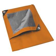 Lona de Polietileno Naranja con Reverso Plateado, Tamaño 2x3 Metros, Impermeable y con Argollas de Aluminio - Naranja - Ver 1