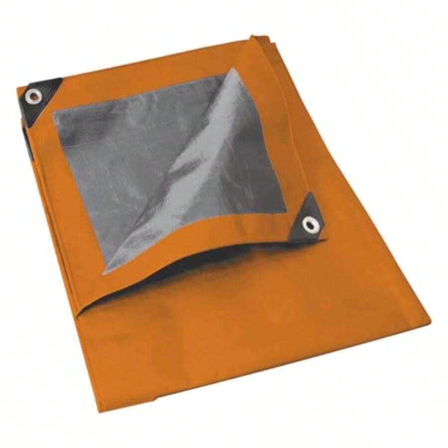 Lona de Polietileno Naranja con Reverso Plateado, Tamaño 2x3 Metros, Impermeable y con Argollas de Aluminio - Naranja - Ver 1