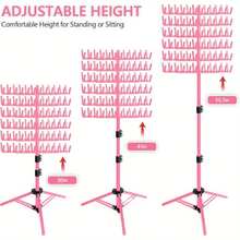144-Hole Upright Braiding Rack, Hair Clip Organizer, Braid Separator Display Stand (Pink) - Multicolor - View 3