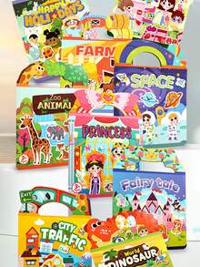 Sticker Book | Multi-Scene & Multi-Theme Jelly Stickers, Portable Quiet Educational Toy, Plastic Surface Creative Cartoon Patterns, Fun Gift For Kids & Teens - Multicolor - View 3