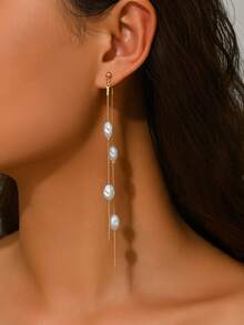 2 đôi bông tai ngọc trai giả màu trắng và cam tối giản, thanh lịch, hình trái tim, đính đá và hạt ngọc trai nhỏ, kèm mặt dây chuyền hình xoắn ốc bằng ngọc trai giả, dây đồng có tua rua, kiểu đeo đôi, phù hợp cho các quý cô xinh đẹp dùng hàng ngày, đi nghỉ mát hoặc dự tiệc. - Nhiều màu - Xem 2