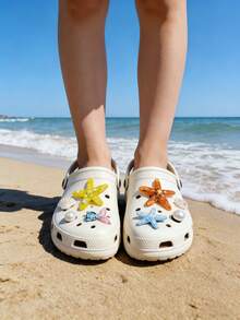 Bộ 12 món trang trí giày hình vỏ sò ngọc trai, phụ kiện DIY bằng nhựa có thể tháo rời, phù hợp với guốc/dép, bền, thiết kế dễ thương và sáng tạo, tuyệt vời cho quà tặng tiệc tùng và quà thủ công. - Nhiều màu - Xem 1