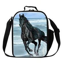 Horse 3D Printed Lunch Bags for Small Insulated Cooler Bag Messenger Lunch Box Bags - Caballo2 - Ver 1