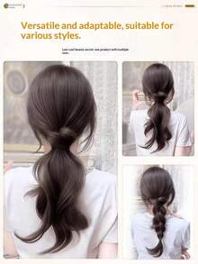 Lazy Layered Slightly Curly Low Ponytail Clip-On Natural Fluffy Ponytail Hair Extensions For Women - Multicolor - View 4