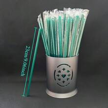 Pajitas cortas y largas para chocolate caliente, café americano helado, té con leche, café, adecuadas para varios tipos de tazas - transparente - Ver 10