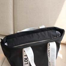 Women's Nylon Handbag, Large Shoulder Bag With Multiple Pockets, Casual Tote Bag With Zipper For Work, Travel And College - 白色 - 查看 7